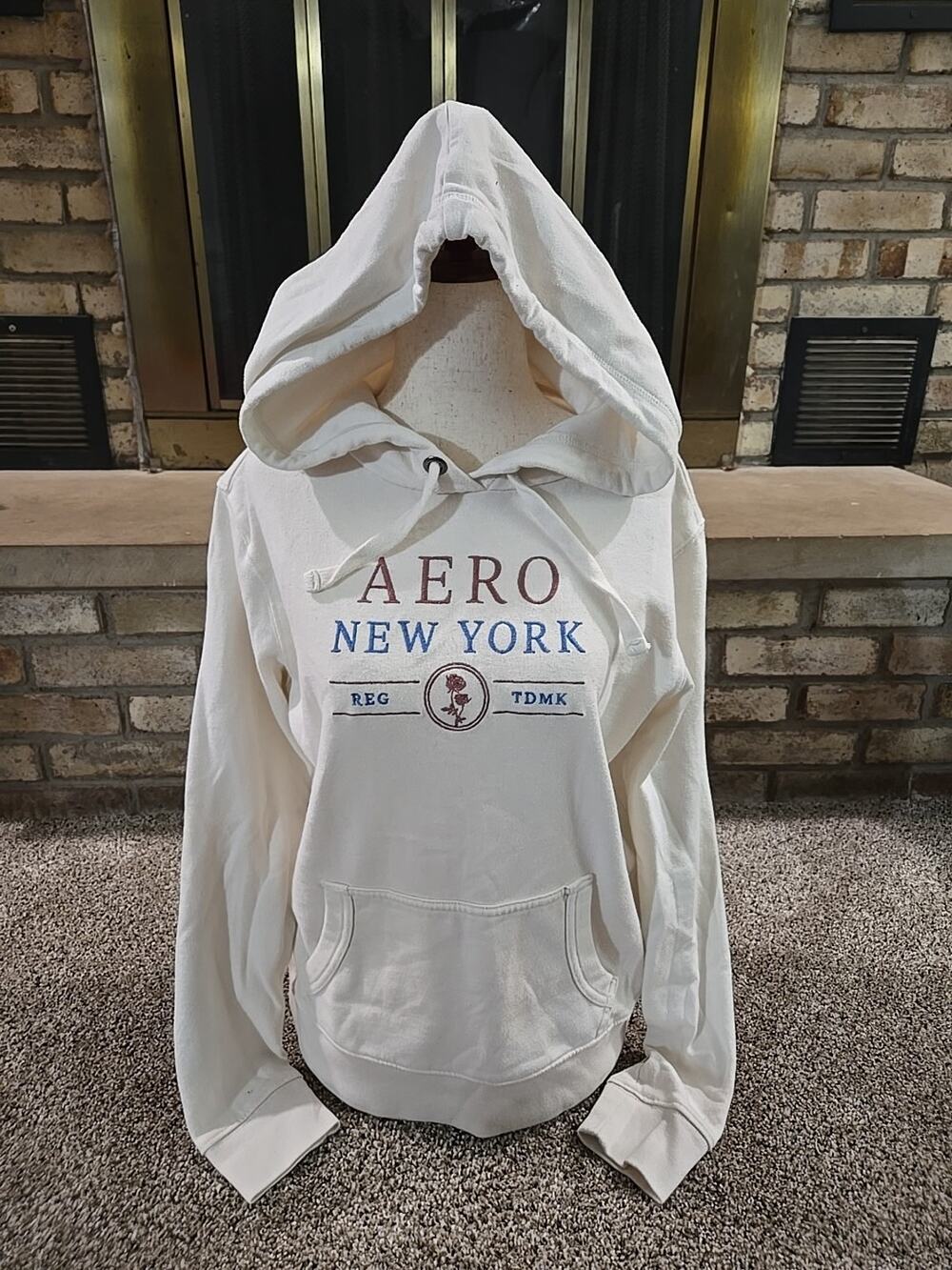 Aeropostale Aero New York Hoodie Sweatshirt Womens Sz Small Embroidered Floral